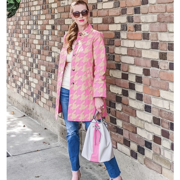 ISAAC MIZRAHI | NWOT Pink Houndstooth Jacket - Picture 13 of 16